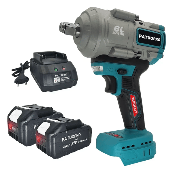 Batteridriven Slagskruvdragare, 1800N.m Moment, 2400 Slag Per Minut,2ST 4.0Ah Batteri, EU