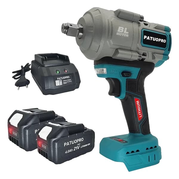 Batteridriven Slagskruvdragare, 1800N.m Moment, 2400 Slag Per Minut,2ST 4.0Ah Batteri, EU