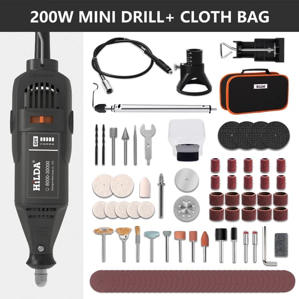 HILDA Mini Porakone, 150W Teho, 10000rpm Nopeus,SET5