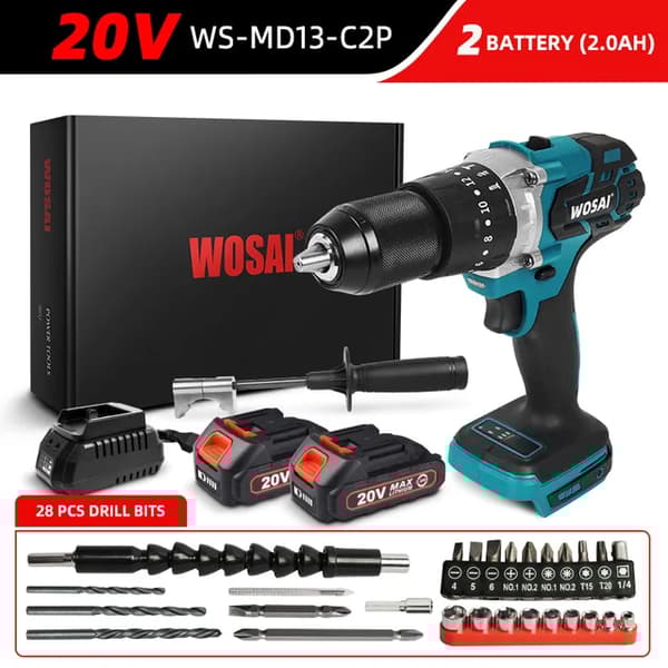 Elektrisk skruetrækker, børsteløs motor, lithium-ion batteri, WS-MD13-C2P, EU