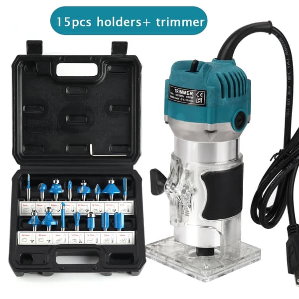 Träbearbetnings Elektrisk Trimmer, 800W Effekt, 30000rpm Hastighet,BLÅ, 220V EU-kontakt