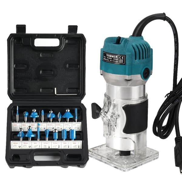 Träbearbetnings Elektrisk Trimmer, 800W Effekt, 30000rpm Hastighet,BLÅ, 220V EU-kontakt