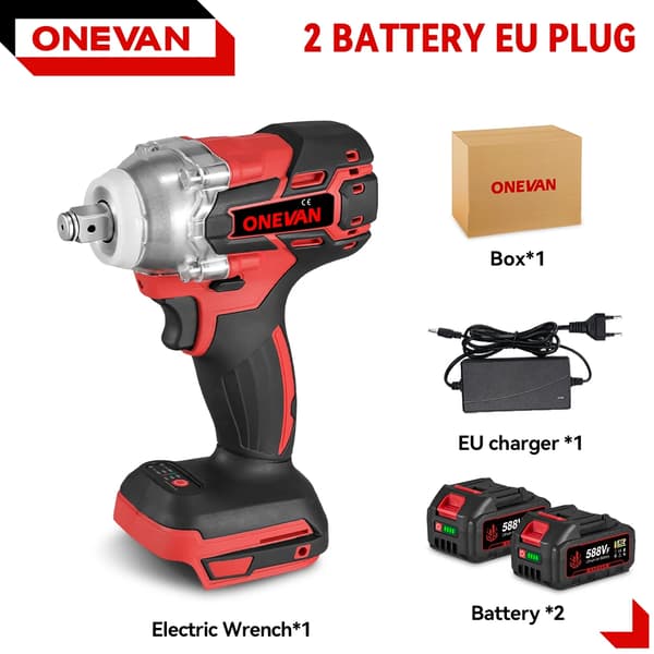 Slagskruvdragare, 520 N.M vridmoment, 4000 RPM hastighet,2 Batteri EU Kontakt