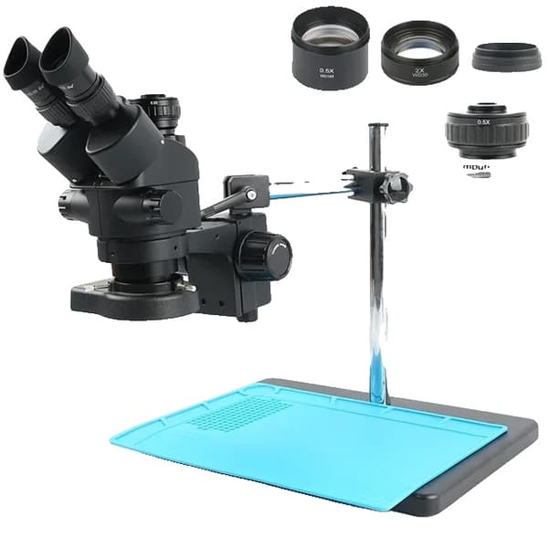 Stereomikroskooppi, Simul-Focal Zoom, LED-rengasvalo, 48MP