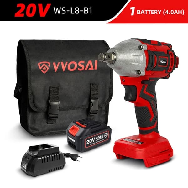 Elektrisk skiftnyckel, trådlös, borstlös teknologi, 20V WS-L8-B1