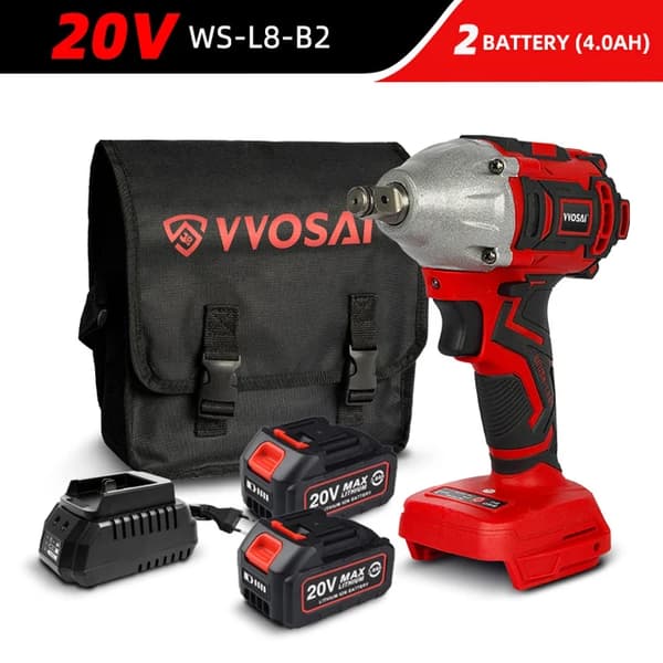 Elektrisk skiftnyckel, trådlös, borstlös teknologi, 20V WS-L8-B2