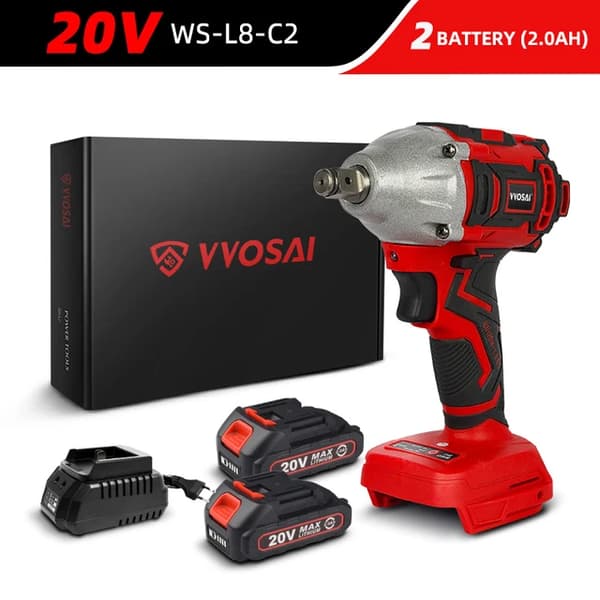 Elektrisk Skruenøgle, Trådløs, Børsteløs Teknologi, 20V WS-L8-C2