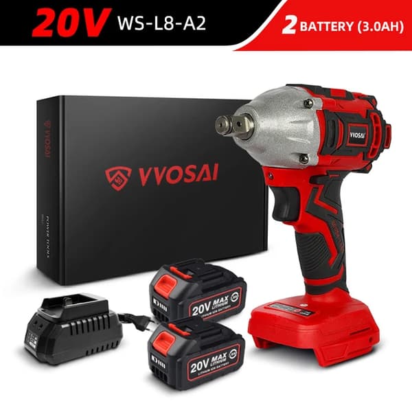 Elektrisk skiftnyckel, trådlös, borstlös teknologi, 20V WS-L8-A2