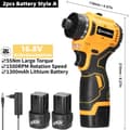Miniatyrbillede 2 af 2: Elektrisk skruetrækker, børsteløs motor, genopladelig, 2 stk Batteri Style A, EU