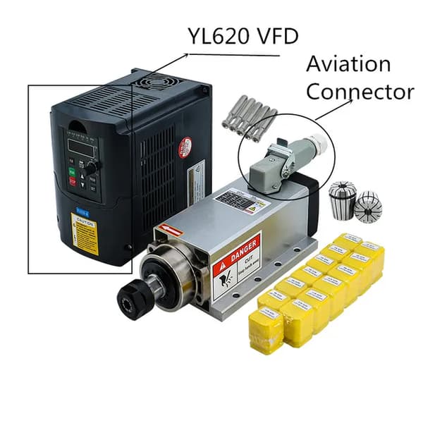 Spindelmotor, firkantet ER20 design, luftkølingsteknologi, 220V, Aviation YL620