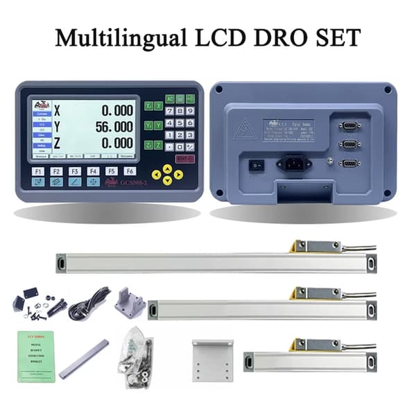 Digitalt aflæsning, 3-akset LCD-display, 3 stykker lineær skala encoder., GCS908-3 lcd dro sæt