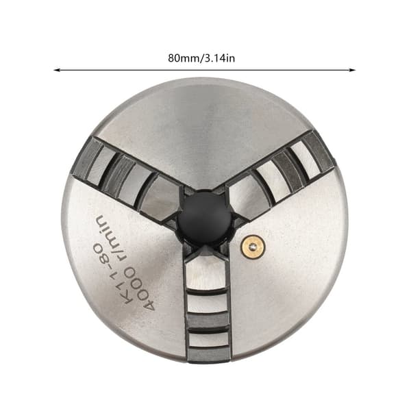 Svarvchuck, 3-käftad och 4-käftad alternativ, hög varvtal för precisionsbearbetning,3 käftar-80mm