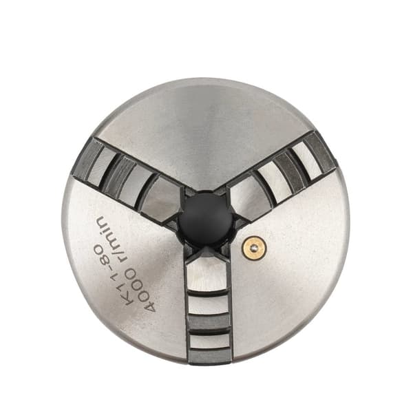 Svarvchuck, 3-käftad och 4-käftad alternativ, hög varvtal för precisionsbearbetning,3 käftar-80mm