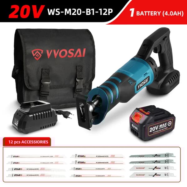 Elektrisk reciprosåg, justerbara tre orienteringslägen, borstlös portabla elverktyg, 20V WS-M20-B1-12P
