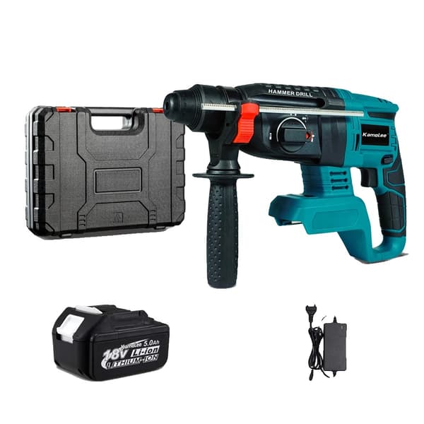 Kamolee Rotary Hammerbor, 5.0Ah Batteri Inkluderet, Oplader Inkluderet,EU, 1x5.0Ah Plastik