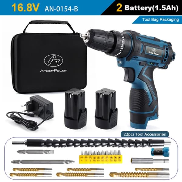 Trådløs skruetrækker, 3 funktioner, lithium batteri, BK16VBZD2