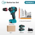 Miniatyrbillede 2 af 2: Børsteløs Elektrisk Skruetrækker Boremaskine, 18V Strøm, 21 Justerbare Momentniveauer,2 Batteri Stil B