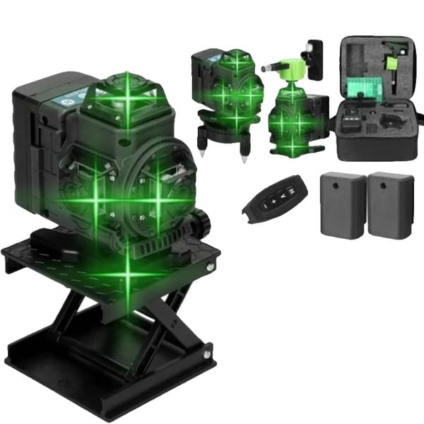 Grønt Lys Laser Niveau, Selvnivellerende, Lithium Batteri, 4D 16 linje TYPE C