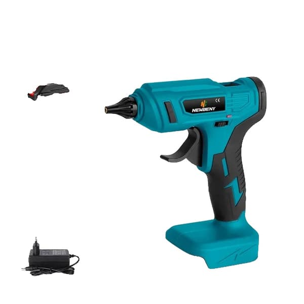 Trådløs varm lim pistol, 280°C temperatur, bærbar husstand DIY reparation., 2 Batteri EU-stik