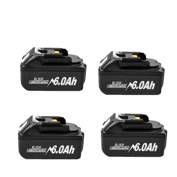 Uppladdningsbart verktygsbatteri, 18V 6Ah kapacitet, LED-laddare, 18 V, 4 st 6000 mAh BL1830