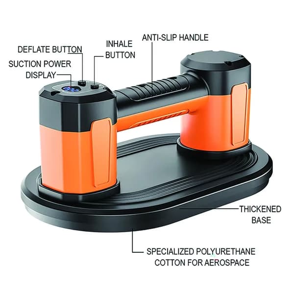Elektrisk sugkopp, 180KG sugkraft, 1500mAh batteri