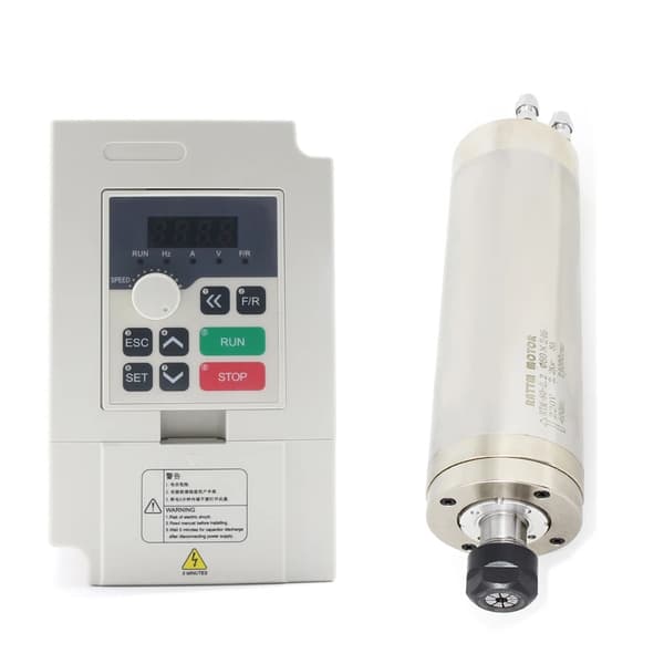 CNC Vattenkyld Spindelmotor, 2,2 kW, ER20 Chuckstorlek, 24000 varv per minut,220V, Med mini VFD
