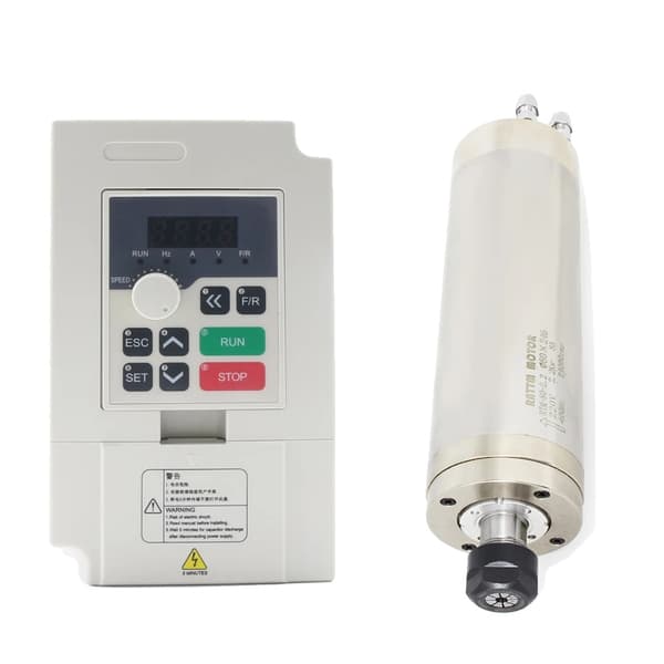 CNC Vattenkyld Spindelmotor, 2,2 kW, ER20 Chuckstorlek, 24000 varv per minut,220V, Med mini VFD