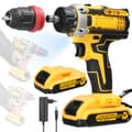 Miniatyrbillede 2 af 2: Trådløs boremaskine, moment, kompakt design, LED arbejdslys,EU, 2 Batterier 21V-a