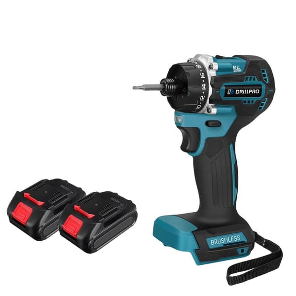 Elektrisk Skruetrækker, 1000w Effektudgang, 27-280NM Moment, Dobbelt Hastighed 0-1200RPM & 0-4000RPM,EU, 2 Batteri