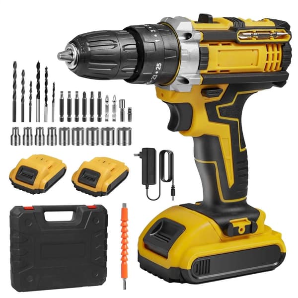 Trådløs Slagnøgle, 18V, 400W Effekt, 1800RPM Hastighed,Med 2 batteri