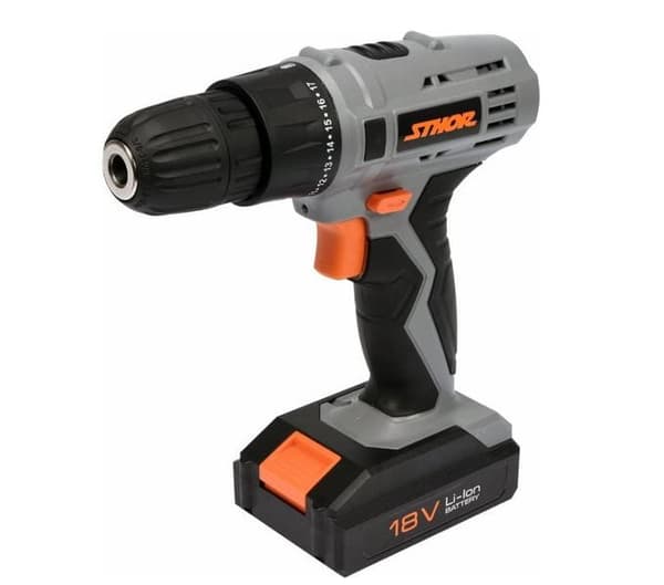 STHOR BORRE- OG SKRUETRÆKKER 18V 1 x 1,3Ah Li-Ion, 1 GEAR, 700 o/min, 10mm, 17Nm 78983