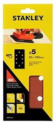 STA. SANDPAPIR 93 mm x 190 mm P80 / 5 stk. 8 HULLER TIL VELCRO