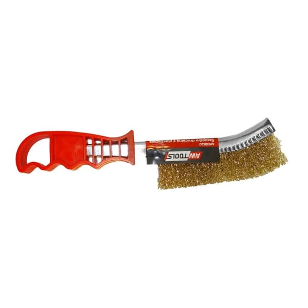 AWTOOLS MESSINGBØRSTE MED PLASTIKHÅNDTAG