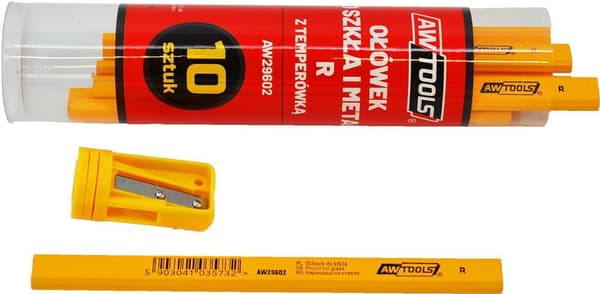 AWTOOLS BLYANT TIL GLAS OG METAL R GUL 10 STK.