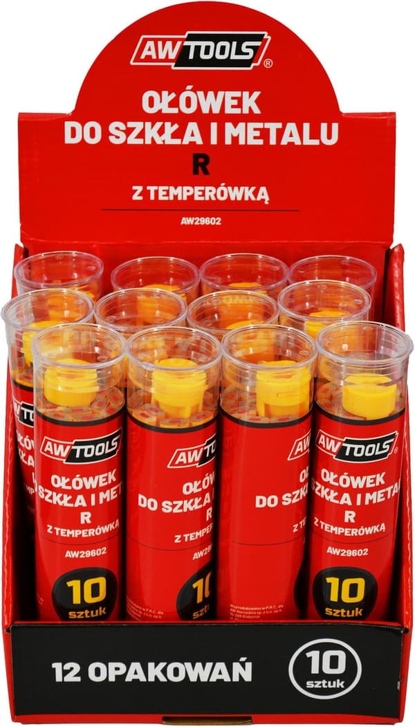 AWTOOLS BLYANT TIL GLAS OG METAL R GUL 10 STK.
