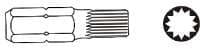 JONNESWAY SPLINE-ENDE M12 x 30 mm 6-punkts. 10 mm