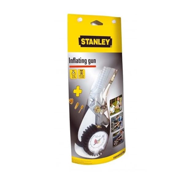 STANLEY OPPUSTNINGSPISTOL MED TRYKMÅLER + 3 DYSER