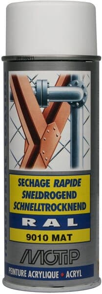 Akrylsprayfärg, RAL 9010 vit matt 400 ml 07166