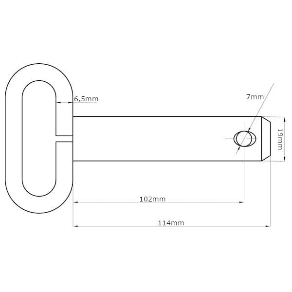 Stift med håndtag 19x102 mm Kramp Z519098KR