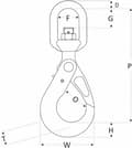 Miniatyrbillede 2 af 2: Krog med drejehoved + RSS-lås G10, 8 mm 2646008