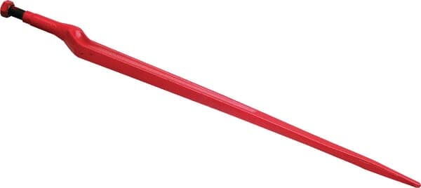 Lastarpinne, böjd: 70 mm dubbel T-profil 36x895 mm spetsig spets med mutter M22x1.5 röd gopart 5192FT88N1