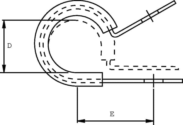 SMSL rørklemme med gummiindlæg Umærket, 24 mm bred 12,7 mm SMSL24