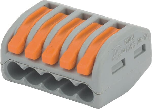 Installationsstik type 222 med vippearm 5-leder Wago 222415
