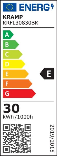 LED-belysningsarmatur, 30W, 3000K KRFL30830BK