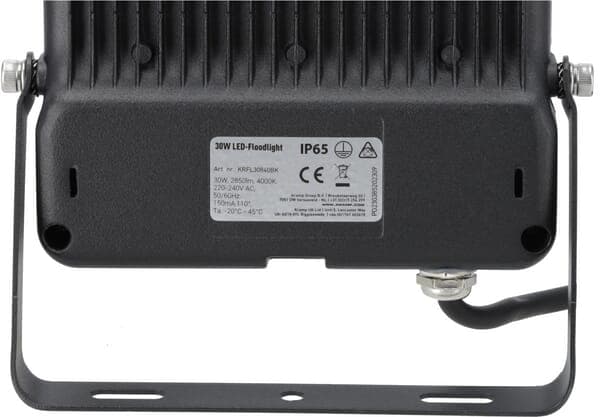 LED-belysningsarmatur, 30W, 3000K KRFL30830BK