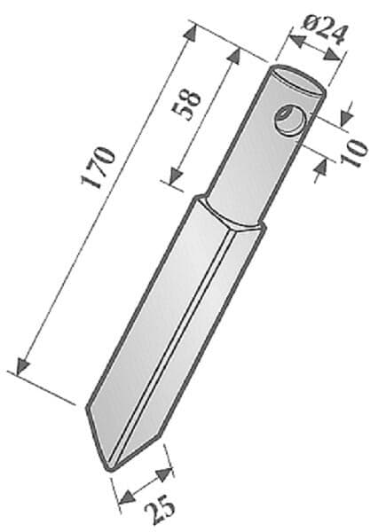 Rotorharvspinn, L=170 mm lämplig för Rau, Kramp KE1401