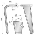 Miniatyrbillede 2 af 2: Rotorharvetand, venstre, L=280 mm, passende til Rabe, Kramp KE1301