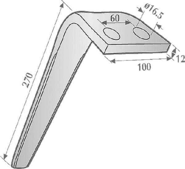 Rotorharvspinn, vänster/höger, L=270 mm lämplig för Feraboli, Kramp KE0403