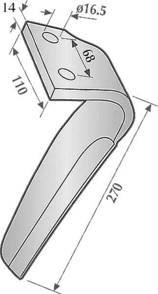 Rotorharvspinn, höger, L=280 mm Kuhn 52549430