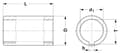 Miniatyrbillede 3 af 3: Profilmuffe, Ø 25 mm, 8 mm not, L-100 mm 6740165KR
